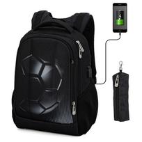 Ortopedinis mokyklinis krepšys berniukams 3D futbolo kuprinės studentams USB įkrovimas daugiafunkcinis krepšys paaugliams knygų krepšys 40cm*30cm*17cm žalia