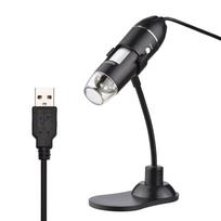 1000X USB rankinis skaitmeninis elektroninis mikroskopas, nešiojamas mini didintuvas su stovu nešiojamam kompiuteriui juoda