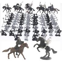 28 vnt / rinkinys Viduramžių riteriai kariai arkliai vaikams žaislinės figūrėlės Statiškas modelio žaidimų rinkinys, žaidžiamas 28pcs a set