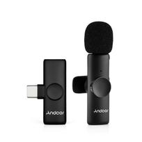 Andoer OneTriggerTwo Mini 2.4G belaidžio mikrofono sistema(2 siųstuvai + 1 imtuvas) Prisekite One-Trigger-Two