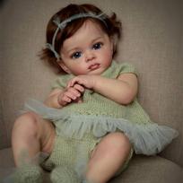 NPK 58cm Reborn Toddler Girl Doll Tutti Medžiaginiai kūno dažai Lėlė Žalias megztinis No Toy žalia