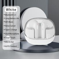 VAORLO 9D HiFi Heavy Bass Belaidės ausinės Bluetooth 5.3 Ausinės Stereo Muzika Mažas delsimas Žaidimui Mini ausinės, skirtos iphone Xiaomi Huawei balta