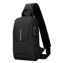 MARK RYDEN TSA Lock Crossbody Vyriškas krepšys vandeniui atsparus USB įkrovimo krūtinės paketas trumpų kelionių pasiuntiniai juoda