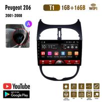 2+32GB automobilinis radijas, skirtas Peugeot 206 206CC 206SW 2000-2016 Citroen C2 2004-2008 grotuvas Android Carplay WIFI GPS navigacija stereo 2din 1+16GB,A
