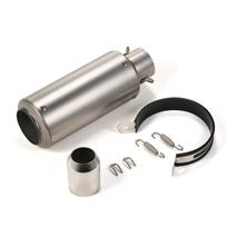 38-51 mm universalus motociklo išmetimo vamzdis, uodegos pakeitimas, išmetimo duslintuvas, tinka motociklams ATV sidabras