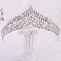 Baroko Kalnų krištolas Tiaras Nuotakos Karūnos Galvos juostos Princesės Išleistuvės Vestuvinės Diadem Vestuvinės Suknelės Plaukai Papuošalai Papuošalai white