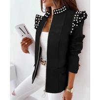 Moteriška laisvalaikio striukė Plaid Flounce Edge Cardigan stovi apykakle, moteriškas švarkas XXL