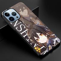 Genshin Impact telefono dėklas, skirtas iPhone 14 13 11 12 Pro Max Mini Xs Xr X 7 8 6s Plus Se 2022 grūdinto stiklo dangtelis Anime Coque Capa For iphone 7 Plus