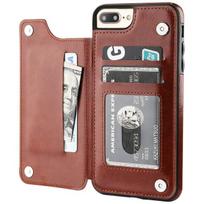 Retro PU odinis dėklas, skirtas iPhone XS XR 11 Pro Max kelių kortelių laikiklio telefono dėklai, skirtas iPhone X 6 6s 7 8 Plus XS 5S dangtelis Capinhas for iPhone 12 Mini ruda