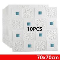 70X70CM putplasčio lubų plokštės sienų lipdukai Stogo lipdukai Lipnūs 3D vandeniui atsparūs tapetai, skirti vaikų kambariui Svetainės didelis dydis 10Pcs(70 x 70cm) mėlyna