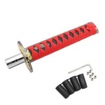 Samurajų kardo perjungimo rankenėlė Katana metalinė su 12 mm skyle juoda+raudona raudona