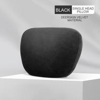 Car Suede headrest Neck guard pillow Universal in-car memory cotton high elastic soft waist back seat Black headrest gray