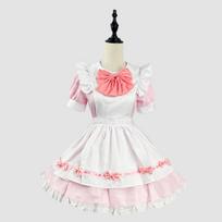 Nauja seksuali Lolitos rožinė tarnaitės suknelė, miela moteriška Kawaii suknelė, vaidmenų žaidimo kostiumas, Helovino vakarėlio Cosplay drabužiai S rožinė