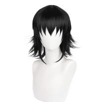 43 cm juodas perukas Cosplay Demon Slayer Kimetsu no Yaiba Makomo Moteriškas karščiui atsparus sintetinis plaukų perukai Helovino vakarėliui One Size juoda