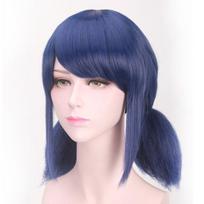 Anime 35cm LB perukai Peluca Marinette Girls Women Cosplay Dvigubo kuodo kasos trumpi tiesūs perukai mėlyni plaukai 35CM mėlyna