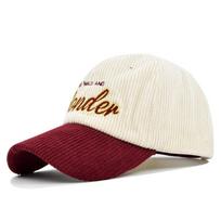 Corduroy Colorblock siuvinėjimo beisbolo kepurė, skirta moterų žieminei kepurėlei. Gatvės hip hopo Snapback vyrų beisbolo kepurės Moteriškos kepurės nuo saulės Adjustable