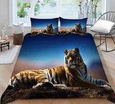Tiger patalynės komplektas gyvūnų antklodės užvalkalas 2/3 dvigulės lovos viengulės lovos viso dydžio Tiger Print patalynės namų dekoravimas Baby 100x135cm