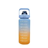 2 Liters Water Bottle Large Capacity Motivational Drinking Bottle Outdoor Sports Water Bottle with Time Marker Cute Plastic Cups 2000ml