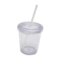 1 rinkinys 12OZ/350ml puodelis su šiaudeliu, dvigubos sienelės, daugkartinis, su dangteliu, kelioninis, skaidrus, ledo kavos puodelis, biuro gryna