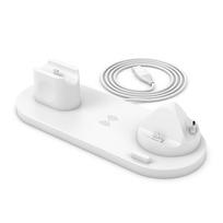 „Qi“ belaidžio įkrovimo stovas, skirtas „iPhone 13 12 11“, skirtas „Airpods Pro Iwatch“ 6 viename telefono įkroviklio stotelė su USB įkrovimo stovu as picture balta
