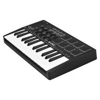 M-VAVE 25 klavišų MIDI valdymo klaviatūra Mini nešiojama USB klaviatūra MIDI valdiklis su 25 greičiu juoda