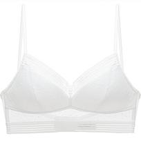 Women Triangle Cup Bra Sexy Lace Lingerie Wireless Brassiere Thin Underwear Gathered Push Up Bralette Top S juoda