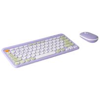 Dviejų režimų „Bluetooth“ klaviatūra ir pelė 2,4 g belaidė kelių įrenginių klaviatūros pelė, suderinama su „Mac“ / „Windows“ / „ios“ / „Android Combo“ violetinė