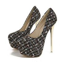 Eilyken Fashion Extreme Platform Pumps Moteriški itin aukšti apvalūs pirštai Vakarėliui Vestuvių Stripper Stiletto Aukštakulniai Pavasariniai Batai 35 juoda