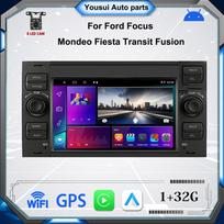 Android Car Radio Multimedia Player Stereo 2 DIN for Ford Focus 2007 Mondeo S-max C MAX Kuga Galaxy Fiesta Transit Fusion Carplay BT GPS Wifi 2+32GB 1+32GB juoda