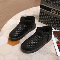 Moteriški sniego batai Žieminiai šilti pliušiniai batai Moteriški vandeniui atsparūs slip-on moteriški batai Plokščiapadžiai kasdieniai žiemos batai Aulinukai moterims 36 juoda