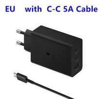 65 W Trio Super Fast Charger USB-C, skirtas Samsung Galaxy S23 S22 S21 S20 Note 10 20 Ultra S10 S9 Plus + greitas adapteris C TIPO laidas juoda
