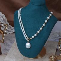 A Baroque Light Luxury Original Design for A Multi Wear Natural Freshwater Pearl Necklace Bracelet Set 37cm