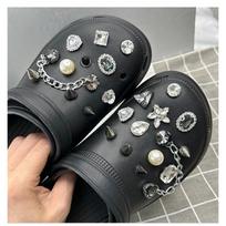 Shoe Charm DIY Pins Pearl Rivet Diamond Chain Decoration Buckle for Hole Shoes Charms Set Accessories Kids Boy Girls Gift