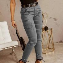 Pavasariniai Streetwear Kelnės Vasaros Solid Slim Cargo Kelnės Kelnės Mados Moterys Bėgiotojai Pantalon Mujer Kišenės Drabužiai 26211 L pilka spalva