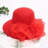 Organzos Tinklelio Gėlių Derby Skrybėlaitė Vienspalvė Kvėpuojanti Apsauganti Nuo Saulės Vasarinė Platus Kraštas Universalūs Skrybėlaičiai Nuo Saulės Moterims Adjustable