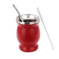 Yerba Mate puodelių rinkinys Dvigubos sienelės nerūdijančio plieno moliūgo formos puodelis su Bombilla arbatos puodelio valymo šepetėliu Antioksidantu turtingos energijos didinimo arbatos rinkinys juoda