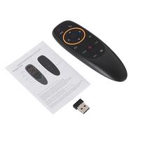 G10S Air Mouse Balso nuotolinio valdymo pultas 2.4G belaidis giroskopas IR mokymasis, skirtas H96 MAX X88 PRO X96 MAX Android TV Box HK1 1 juoda