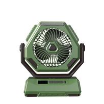 Multifunctional Camping Fan with LED Light 6 Inch USB Battery Operated Fan Ceiling Tent Light with Type 2 žalia