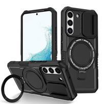 Smūgiams atsparus šarvuotas slankiojančio objektyvo telefono dėklas Samsung Galaxy S24 Ultra S23 Plus S22 S21 FE S20 Note 20 Ultra Magsafe belaidžio įkrovimo dangtelis buferis For Galaxy S20 FE juoda