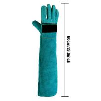Apsauginės pirštinės nuo įkandimo, skirtos Catch Dog Cat Reptile Animal Ultra ilga sustorėjusi karvės oda naminiams gyvūnėliams Apsauginė pirštinė su įkandimu 60cm