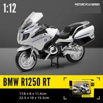 1/12 Scale R1250 Visureigių transporto priemonių motociklų lydinio metalo lenktyninių motociklų dyzelinių modelių žaislų dovana 1/12-Size:17.8*8*11.4cm balta