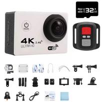 4K veiksmo kamera 1080P/30FPS WiFi 2.0  170D povandeninis vandeniui atsparus šalmas Vaizdo įrašymo kamera Sporto kameros lauko mini kamera balta