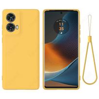 Tikras skystas silikoninis telefono dėklas, skirtas Motorola Moto G85 G04 G24 Power G34 G54 G84 G14 G13 G23 E13 G73 G53 smūgiams atsparus minkštas buferio apsauginis dangtelis for Moto G85 geltona