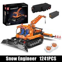 MOULD KING 17051 Techninis automobilio statybinis blokas Nuotolinio valdymo pultas Snowfield Engineering sunkvežimių žaislai Modelis vaikams Kalėdų dovana 17051
