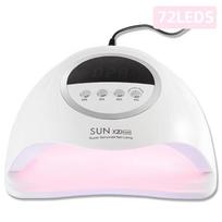 X20 MAX nagų džiovintuvas 320W UV LED lempa nagams 72 LED gelinio lakavimo kietinimo manikiūro lempa su automatiniu išmaniuoju jutikliu nagų dizainui EU plug balta