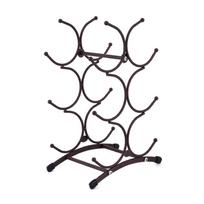 Metal Wine Bottle Storage Rack Space Saving 3 Tierd Wine Bottle Stand 6 Bottles Countertops Wine Rack Display Shelf