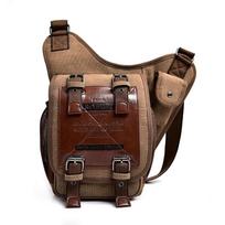 Vyriška Vintažinio Retro Stiliaus Drobės Odinė Balnelio Formos Rankinė Per Petį Messenger Bag Kelioninė Motociklininko Rankinė Vyrams