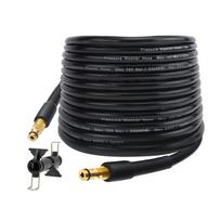 Slėginio plovyklos žarnos PVC prailginimo žarna 10m Trijų sluoksnių Sprogimui atspari ir Ultra 6m with Extension Connector juoda