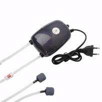 1vnt akvariumo oro siurblys žuvų bako mini kompresorius, vienas dvigubas išėjimas su atbulinio vožtuvo vamzdžiu vandens priedais 220V 5W EU Plug