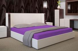Jersey paklodė su guma PRZJ-027, 200x220 cm, 82% medvilnė, 18% poliesteris, violetinė